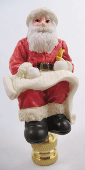 Finial: Small Santa Checks His List "Twice"