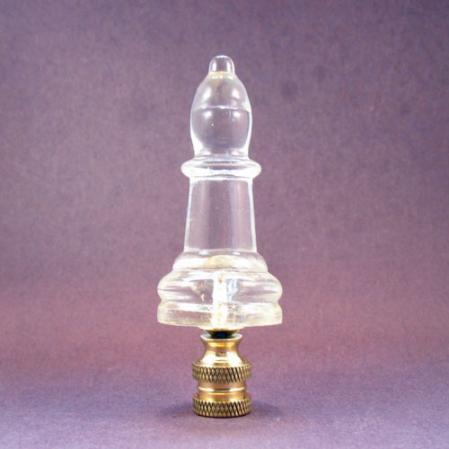 Lamp Finial  Clear Glass Chess Piece