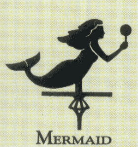 Mermaid Weathervane Finial (verdigris) green finish 4"x4"