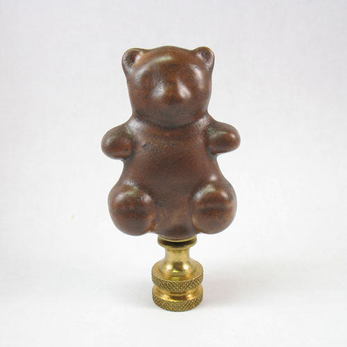 Lamp Finial:  Brown Ceramic Bear