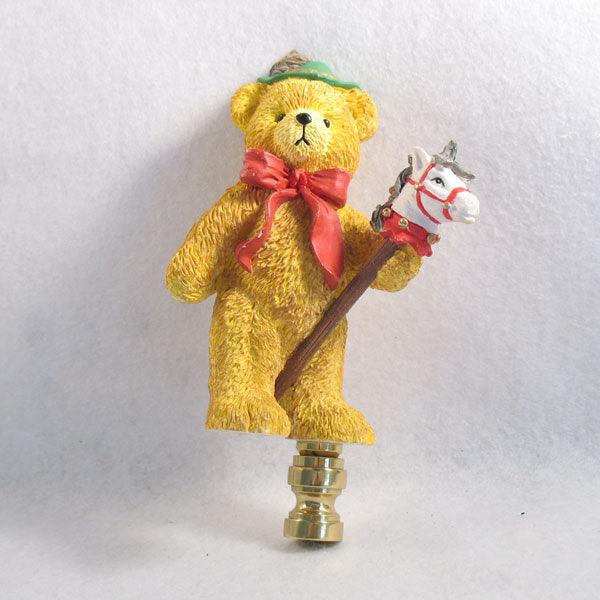 Lamp Finial:  Bronson Bear with Hobby Horse