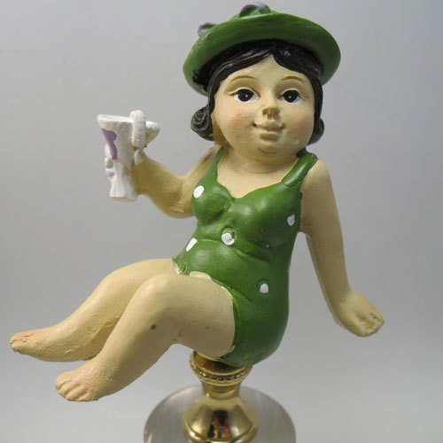 Lamp Finial  Bathing Beauty Green