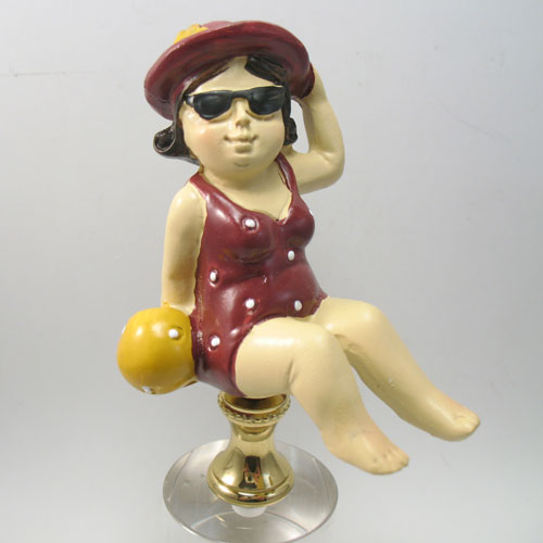 Lamp Finial  Bathing Beauty Maroon