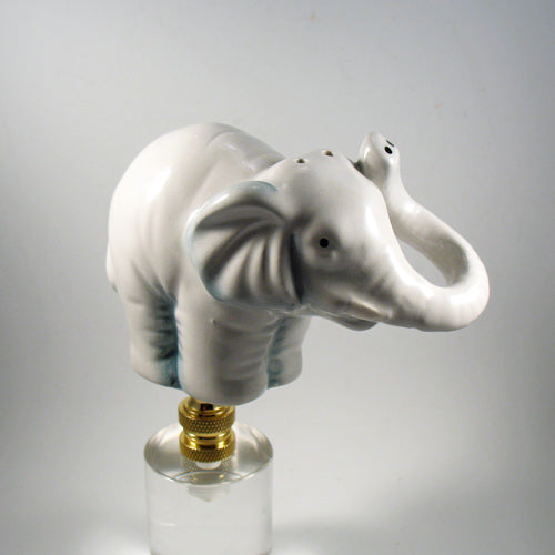 Lamp Finial Ceramic Saltshaker Elephant