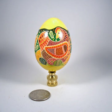 Large Yellow Wooden Easter Egg