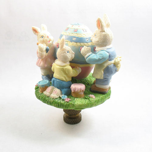 Lamp Finial:  Resin Easter Bunny Festival