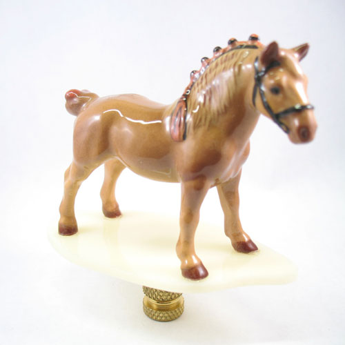 Lamp Finial:  Handsome Draft Horse.