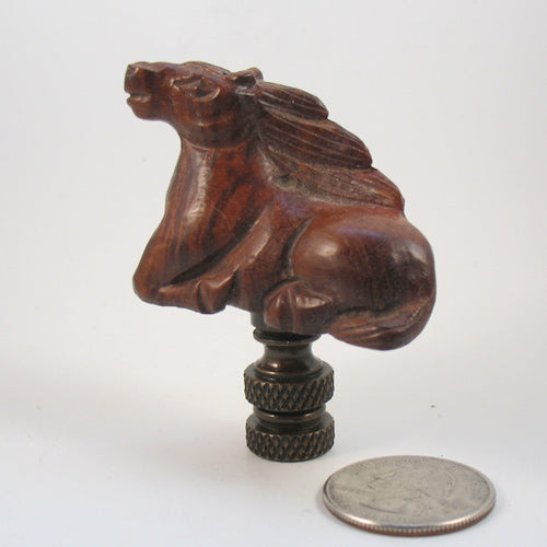 Lamp Finial Boxwood Horse Resting