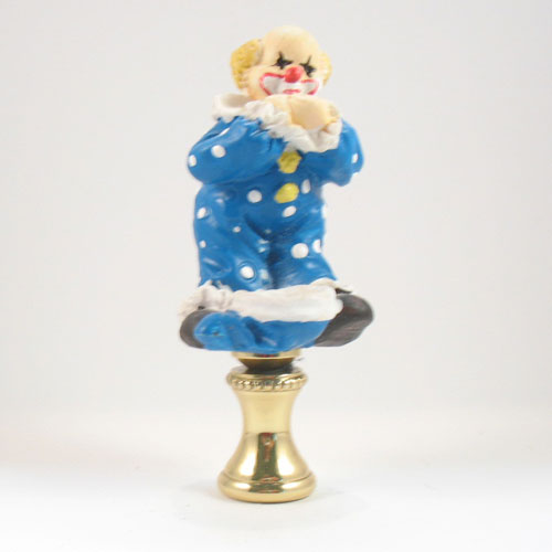 Lamp Finial:  Musical Clown Playing Harmonica