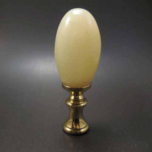 Lamp Finial Light Green Jade Like Oval