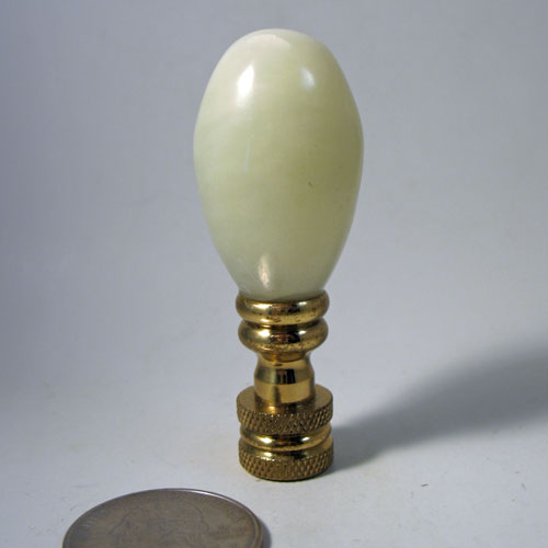 Lamp Finial Green Oval Stone Jade Like