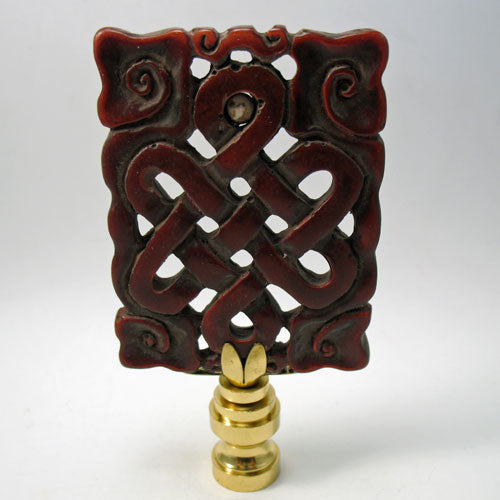 Lamp Finial Brown Carved Jade