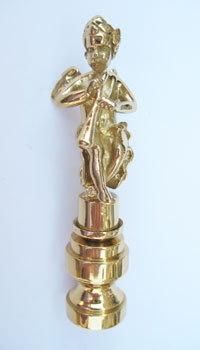 Brass Angel with Horn . 2 5/8" tall overall