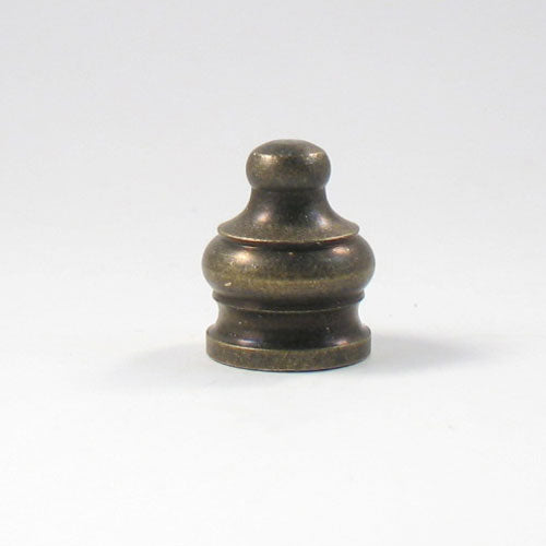 Lamp Finial: Small Antiqued Brass Knob 3/8, 1/8 ip