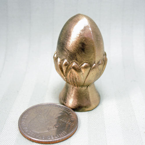 Lamp Finial Raw Brass Knob 3/8" thread