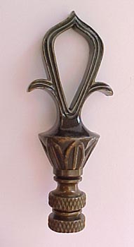 Lamp Finial Pointed Triangle Antiqued Bronze 3" tall overall