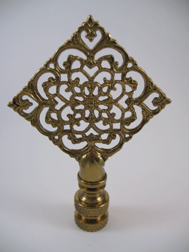 Finial:  Filigree   Square Triangle.  3" overall