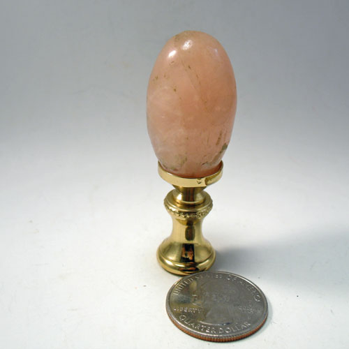 Pink Rose Quartz Oval Lamp Finial