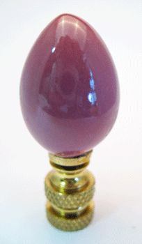 Finial: Mauve Ceramic Egg.  2 1/8" overall