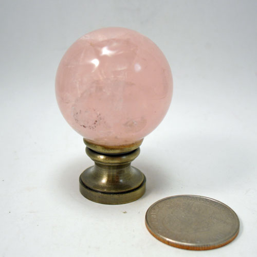 Lamp Finial Rose Quartz Ball