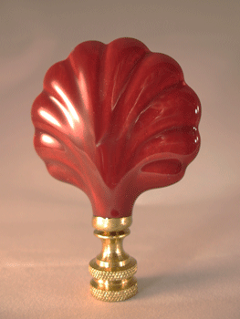 Finial:  Bright Rose Burgandy Shell.  3" overall