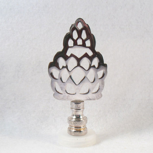 Lamp Finial:  Chrome Plated Pineapple Symbol