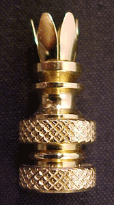 6 Prong Finial Base Solid Brass.