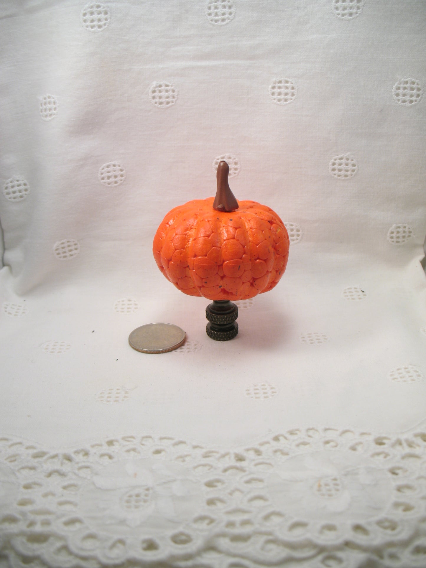 Lamp Finial Medium Size Halloween Pumpkin Standard Thread Orange Novelty