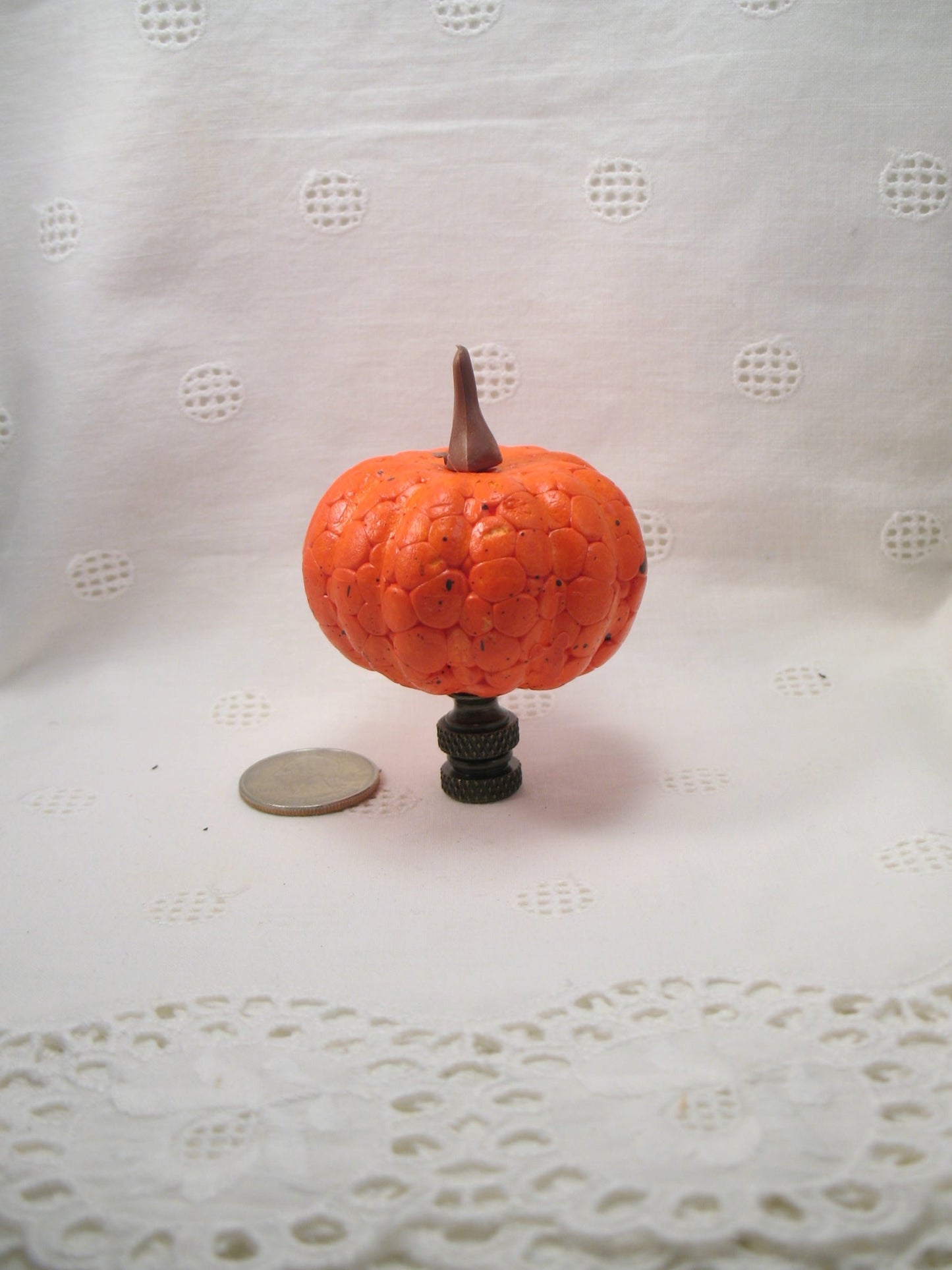 Lamp Finial Medium Size Halloween Pumpkin Standard Thread Orange Novelty