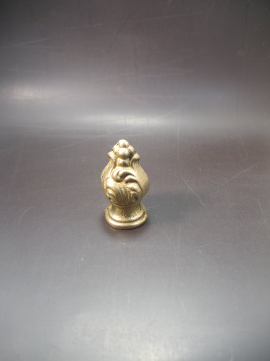 Lamp Finial Solid Raw Brass 3/8" thread 1/8ip