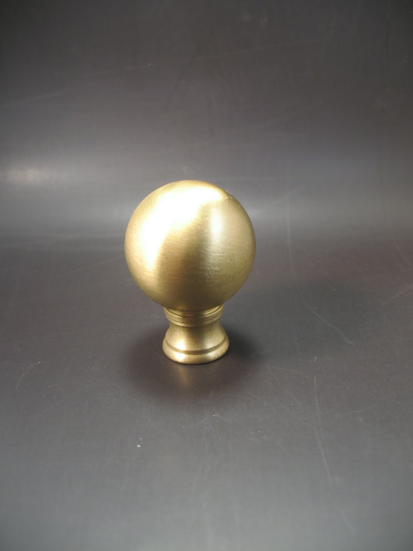 Lamp Finial Large Ball Raw Brass 3/8"  1/8ip  Brushed Finish