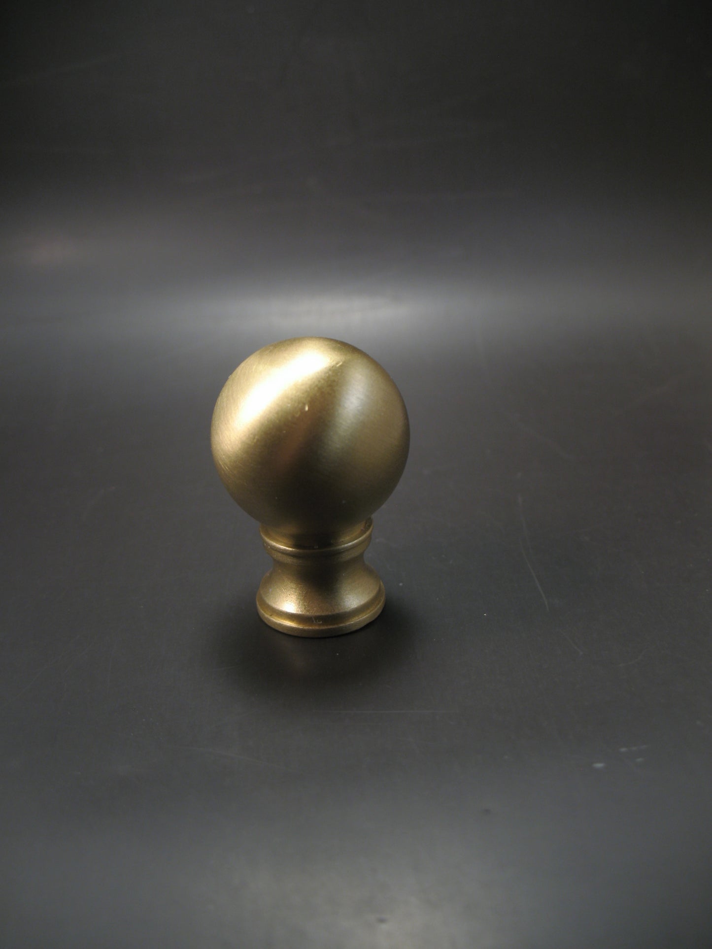 Lamp Finial Solid Raw Brass Ball 3/8  1/8ip Thread Fits Lamp Pipe