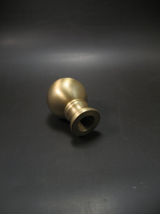 Lamp Finial Solid Raw Brass Ball 3/8  1/8ip Thread Fits Lamp Pipe