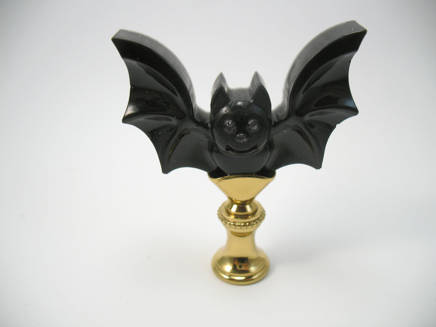 Lamp Finial Halloween Black Resin Bat