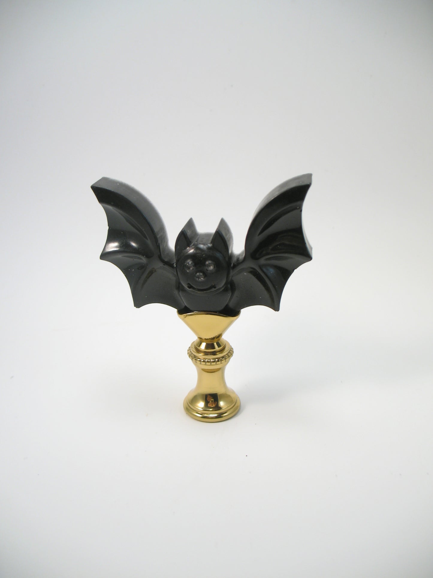 Lamp Finial Halloween Black Resin Bat