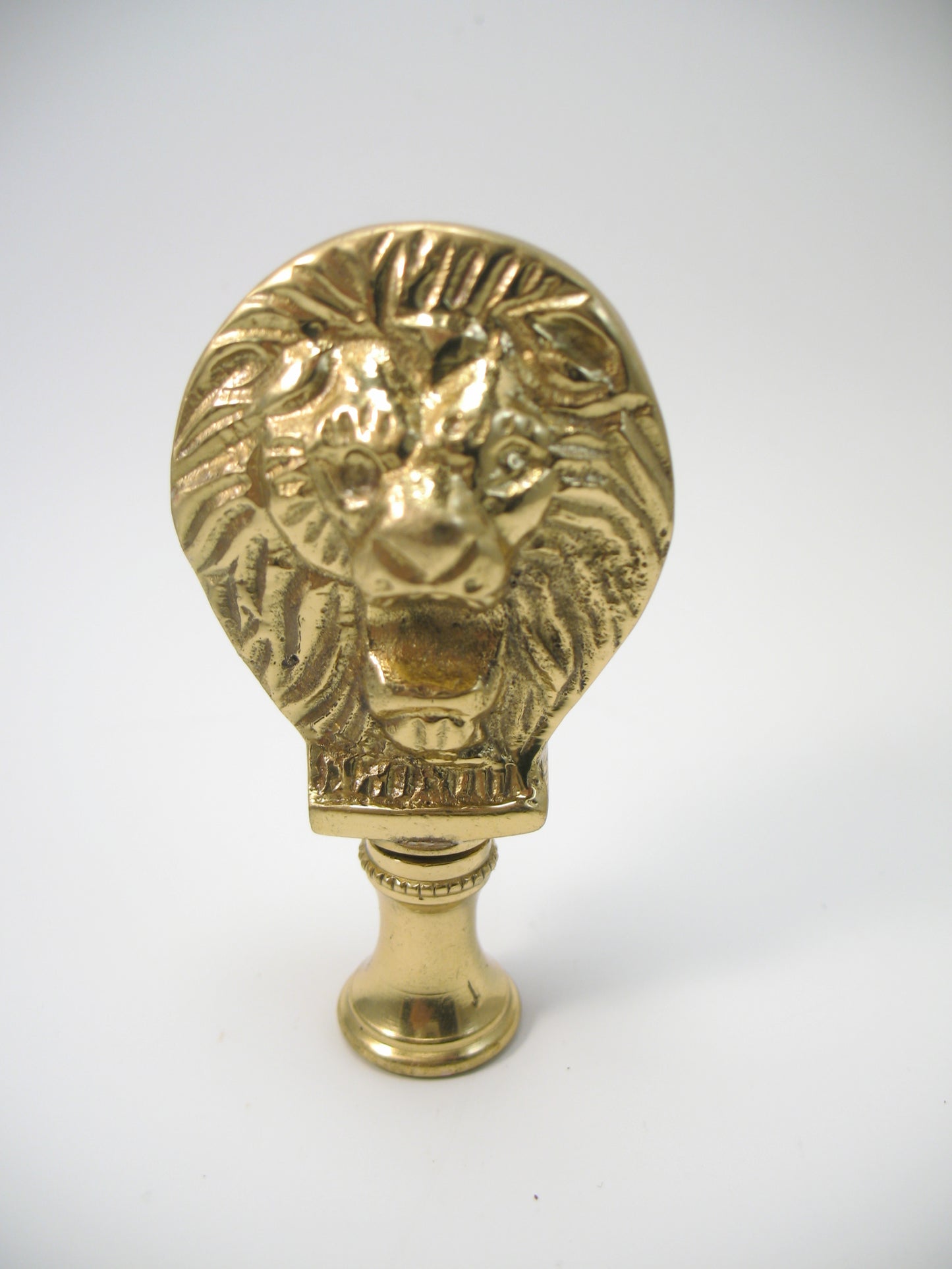 Lamp Finial Solid Polished Brass Lion Head Standard Thread