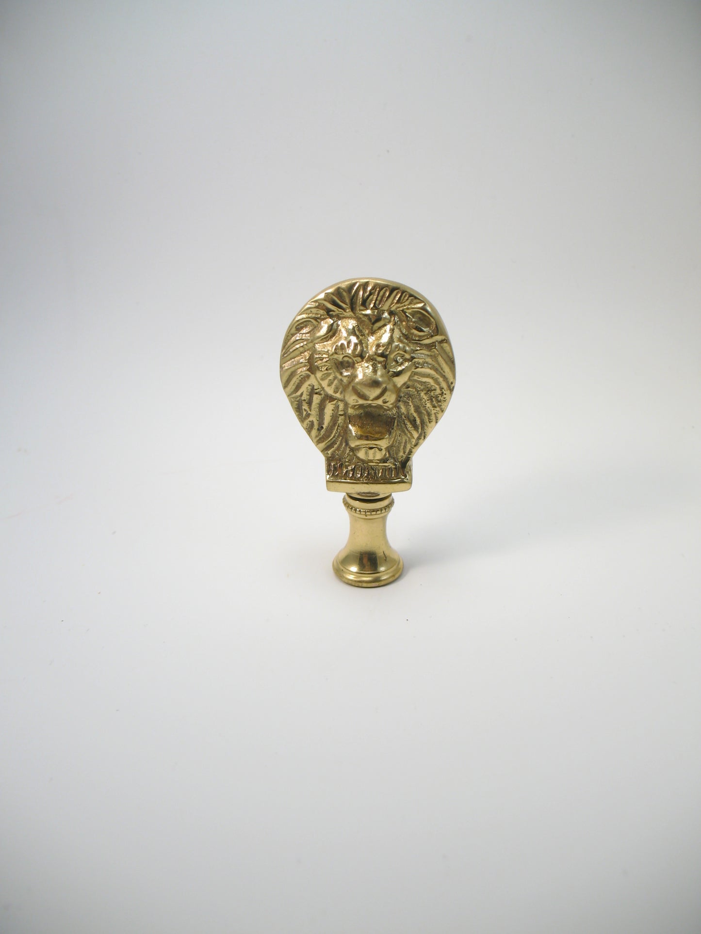 Lamp Finial Solid Polished Brass Lion Head Standard Thread