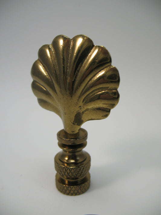 Lamp Finial Antiqued Brass Small Shell Standard Thread