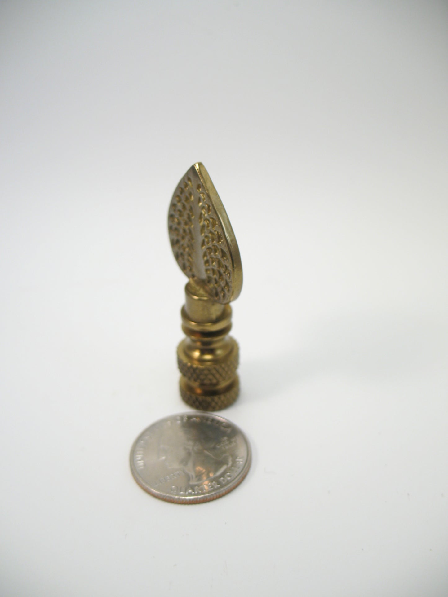 Lamp Finial Small Lacy Point Antiqued Brass Filigree