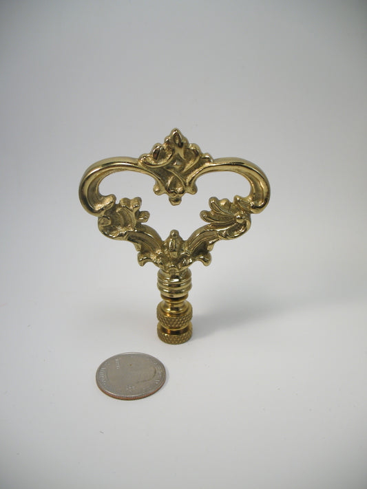 Lamp Finial Fancy Loop Brass Traditional