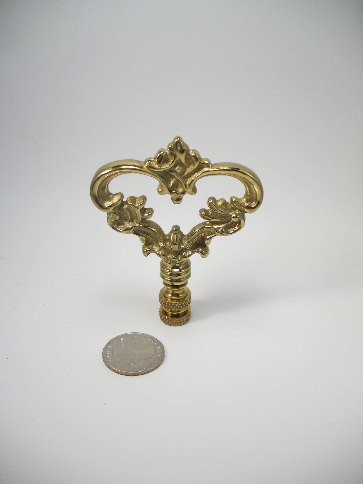 Lamp Finial Fancy Loop Brass Traditional