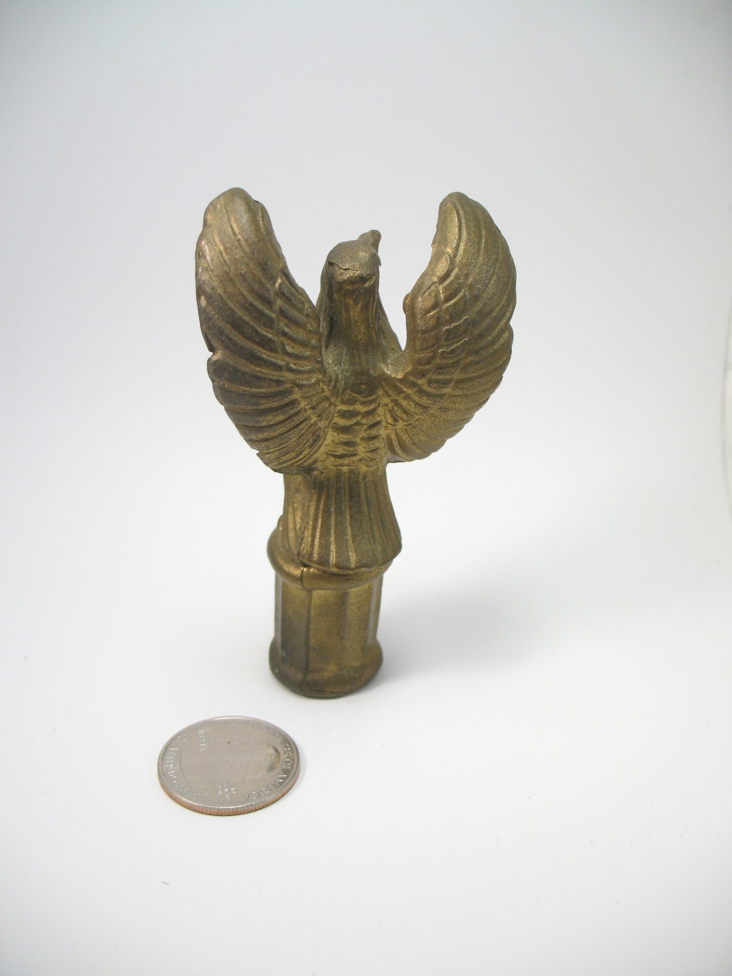 Lamp Finial Vintage Antiqued Brass Eagle Standard Thread 529E