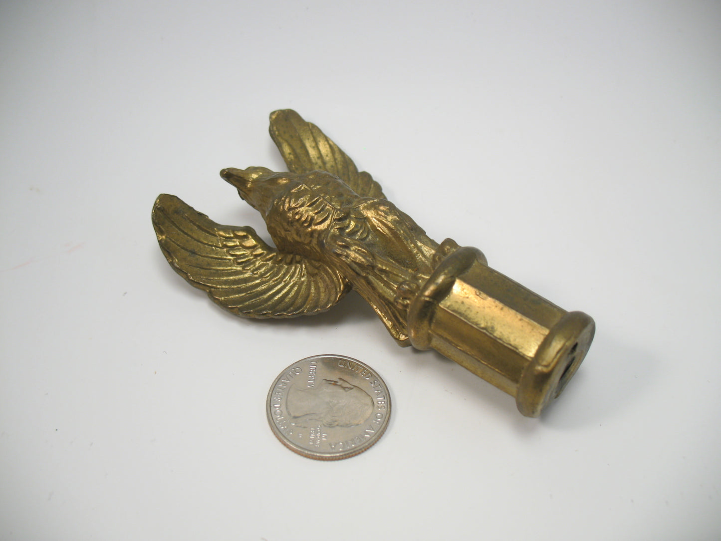 Lamp Finial Vintage Antiqued Brass Eagle Standard Thread 529E