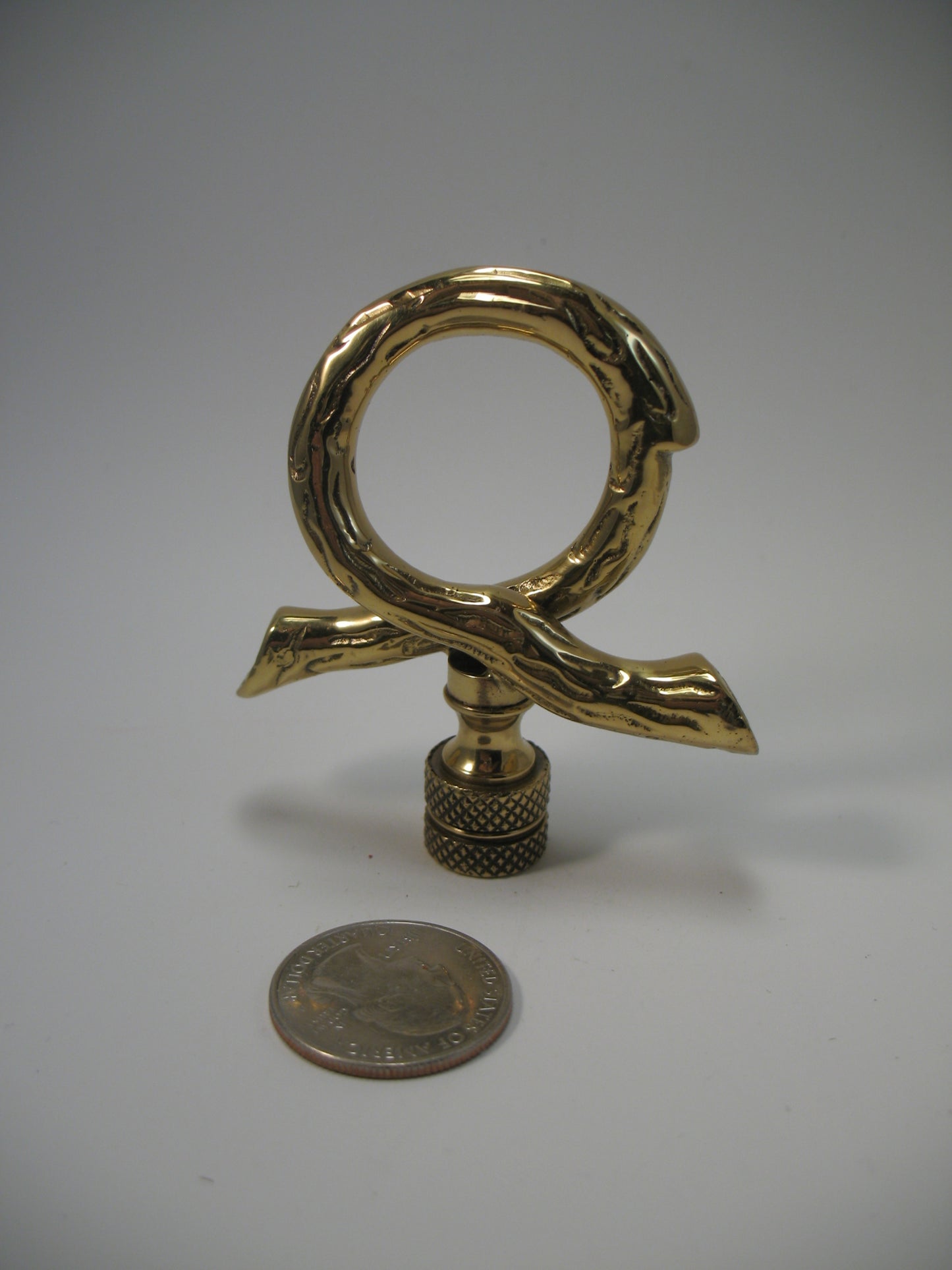 Lamp Finial Brass Twisted Twig Traditional