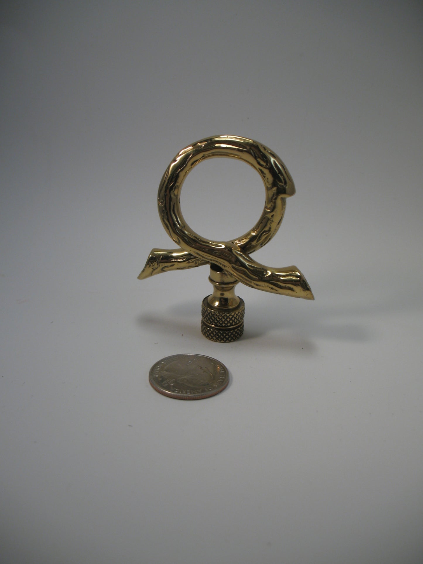 Lamp Finial Brass Twisted Twig Traditional