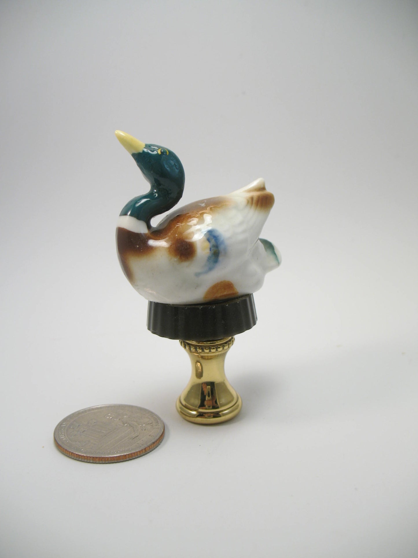 Lamp Finial:  Ceramic  Mallard Duck