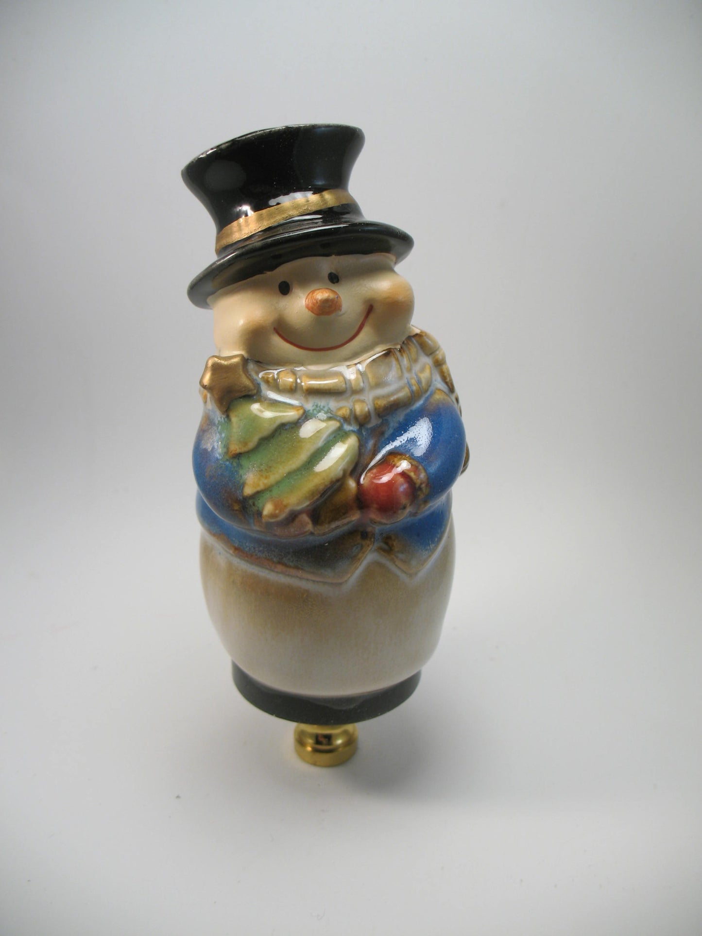 Lamp Finial Snowman Ceramic Large Holiday Decoration  #SN213