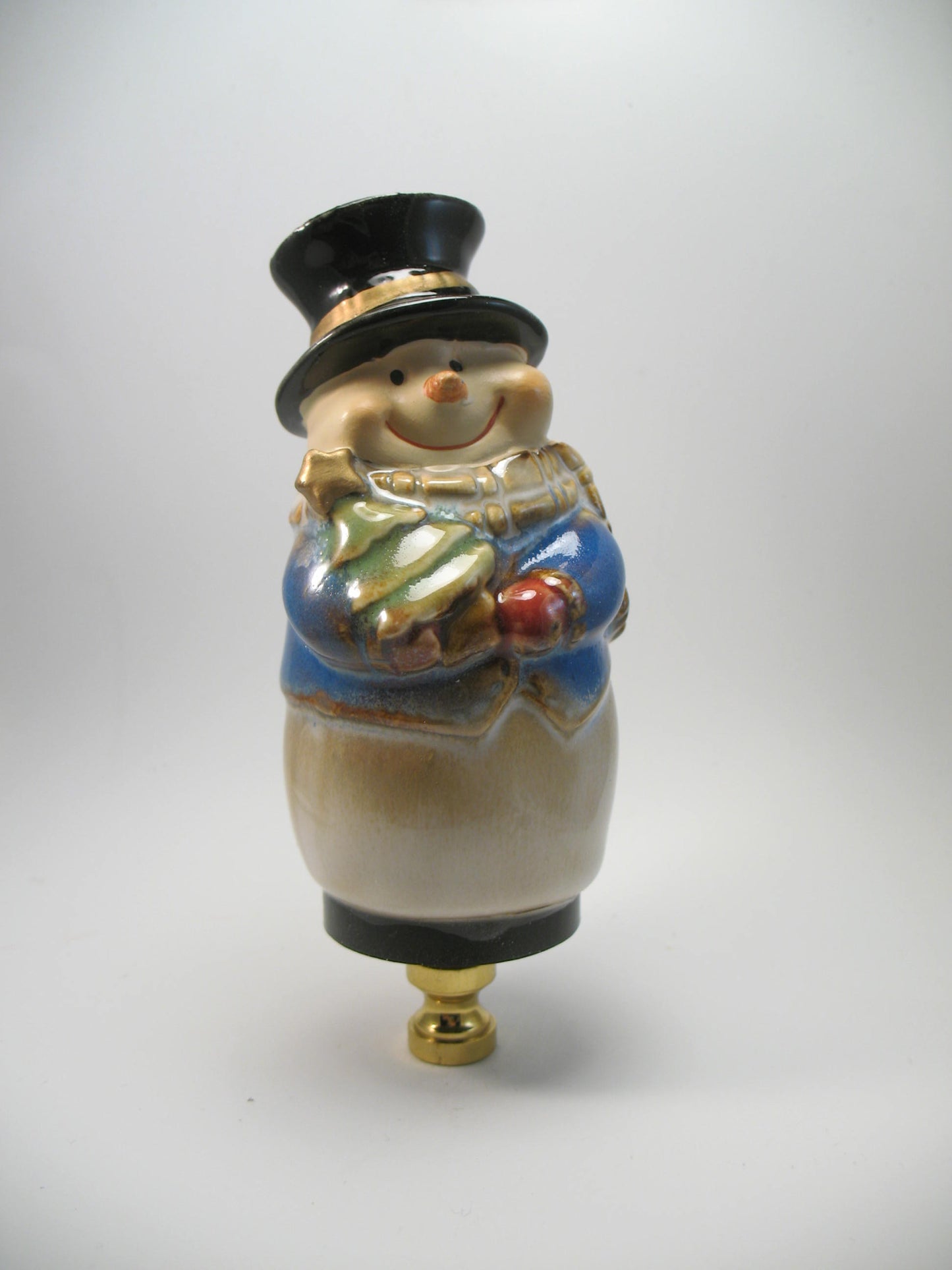 Lamp Finial Snowman Ceramic Large Holiday Decoration  #SN213