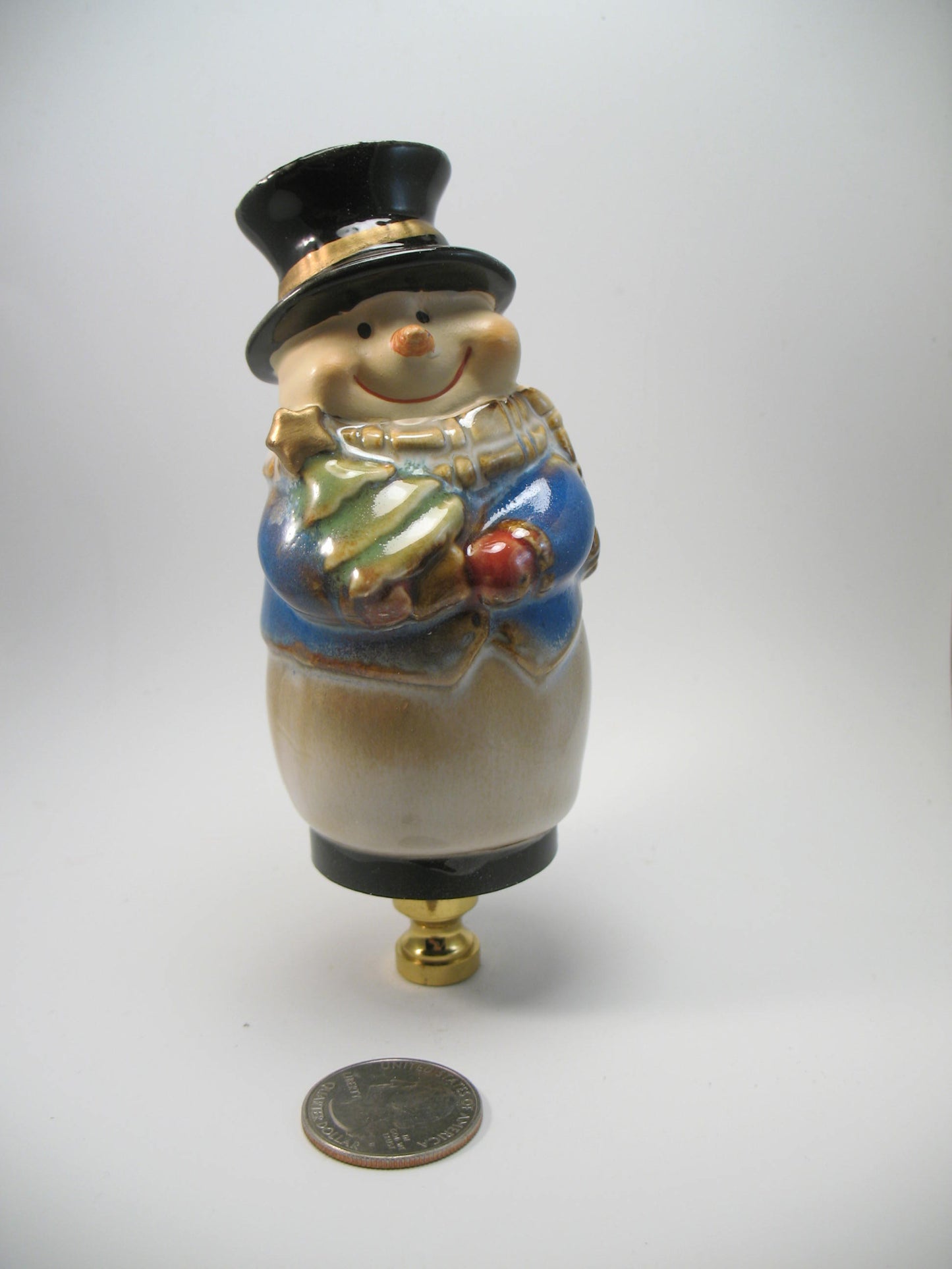 Lamp Finial Snowman Ceramic Large Holiday Decoration  #SN213