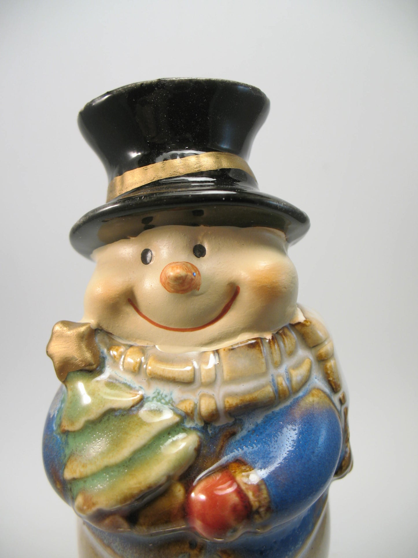 Lamp Finial Snowman Ceramic Large Holiday Decoration  #SN213